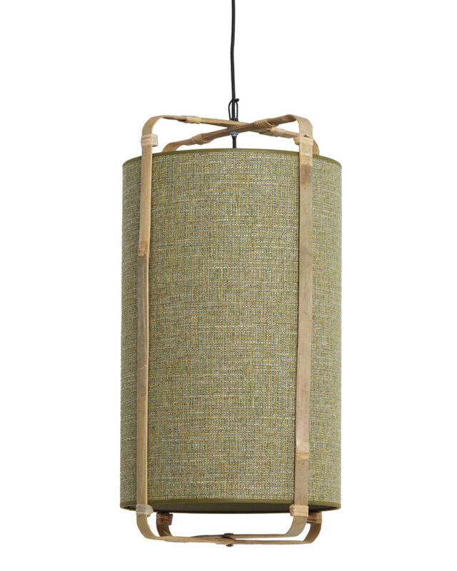 Light&Living Hanglamp Sendai | Bamboe | Groen | H70 x Ø42 cm