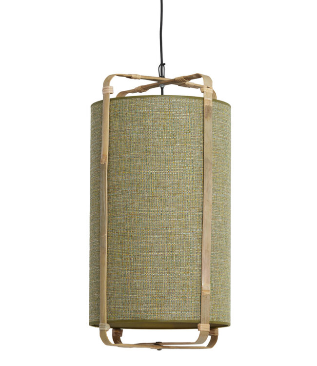 Light&Living Hanglamp Sendai | Bamboe | Groen | H70 x Ø42 cm