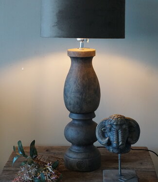 Brynxz Lampenkap Cilinder Velvet | Antraciet | H21xØ32 cm