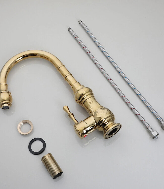 Rene Houtman Nostalgische Gouden Wastafelkraan - Klassiek Model