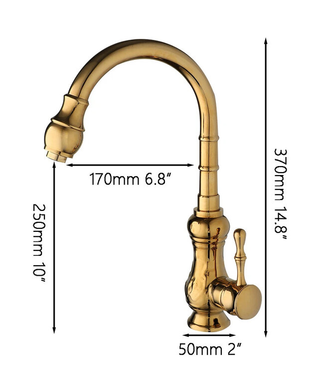 Rene Houtman Nostalgische Gouden Wastafelkraan - Klassiek Model