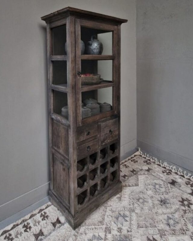 Luksa Home Collection Kast Tiara | Antique Grey | H190xB65xD50 cm