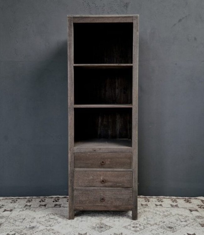 Luksa Home Collection Vakkenkast Lane | Antique Grey | H190xB65xD50 cm