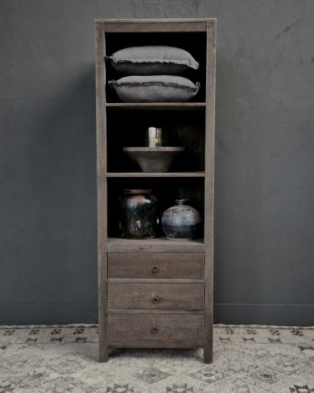 Luksa Home Collection Vakkenkast Lane | Antique Grey | H190xB65xD50 cm