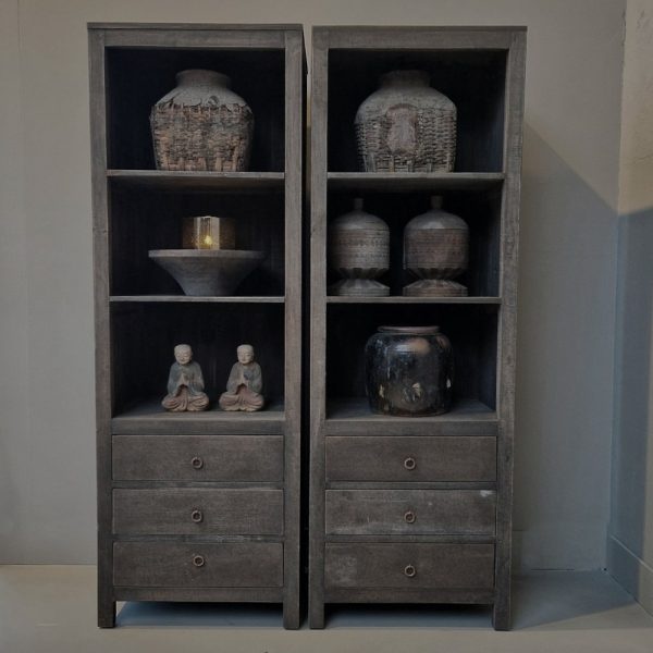 Luksa Home Collection Vakkenkast Lane | Antique Grey | H190xB65xD50 cm