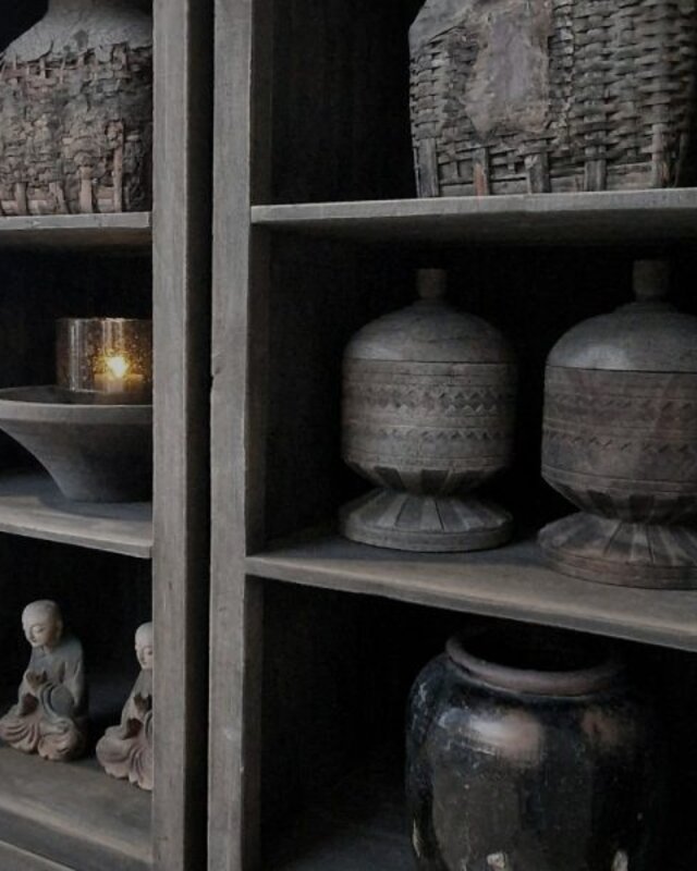 Luksa Home Collection Vakkenkast Lane | Antique Grey | H190xB65xD50 cm