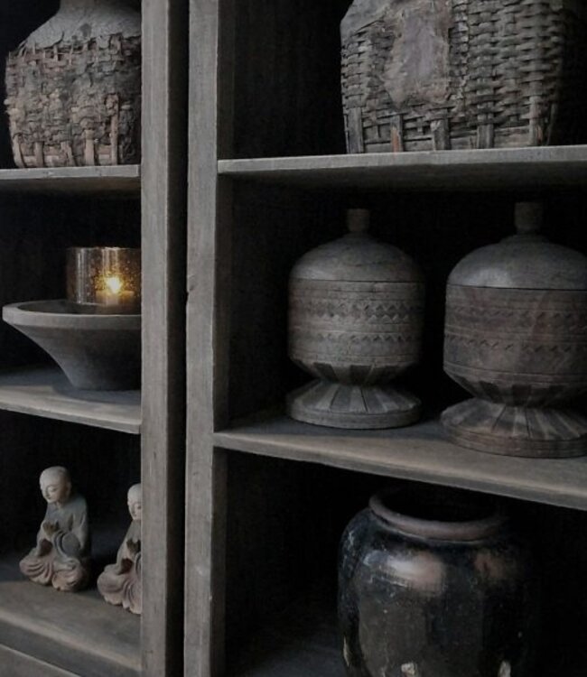 Luksa Home Collection Vakkenkast Lane | Antique Grey | H190xB65xD50 cm