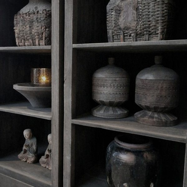 Luksa Home Collection Vakkenkast Lane | Antique Grey | H190xB65xD50 cm