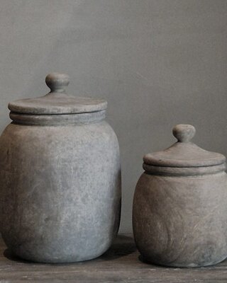 Luksa Home Collection Pot Met Deksel Halima | Antique Grey | 2 Maten