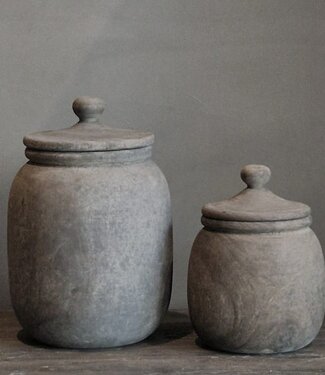 Luksa Home Collection Pot Met Deksel Halima | Antique Grey | 2 Maten