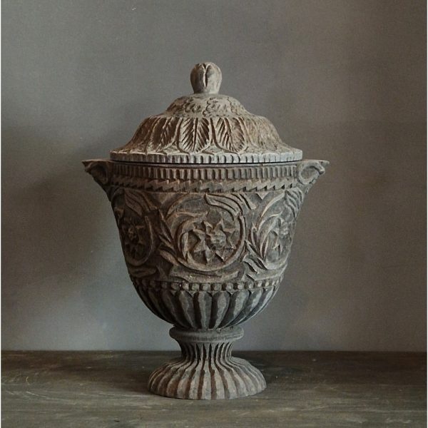 Luksa Home Collection Houtgesneden-Pot Met Deksel Amin | H35xB27xD20 cm