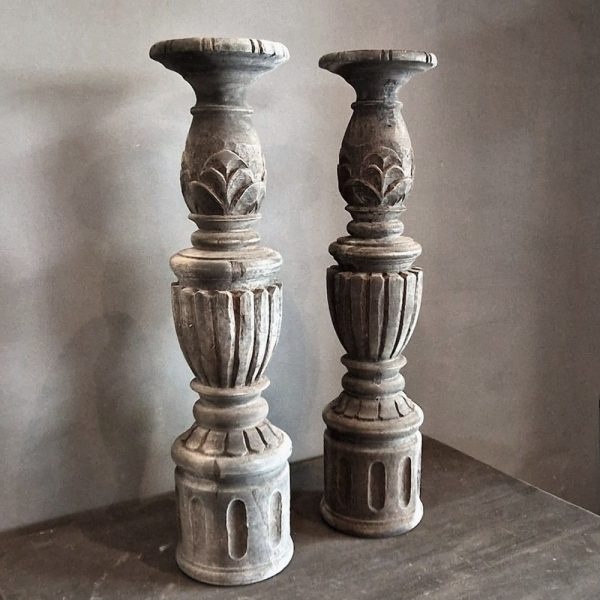 Luksa Home Collection Kandelaar Intan | Antique Grey | H50 x Ø12 cm