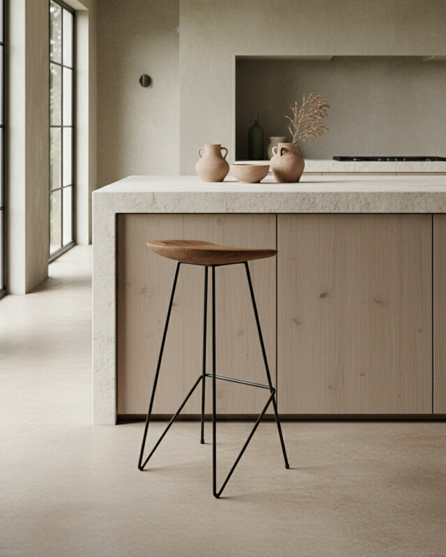 Raw Materials Amsterdam Barkruk Loft | Naturel | B41 x D42 x H77 cm