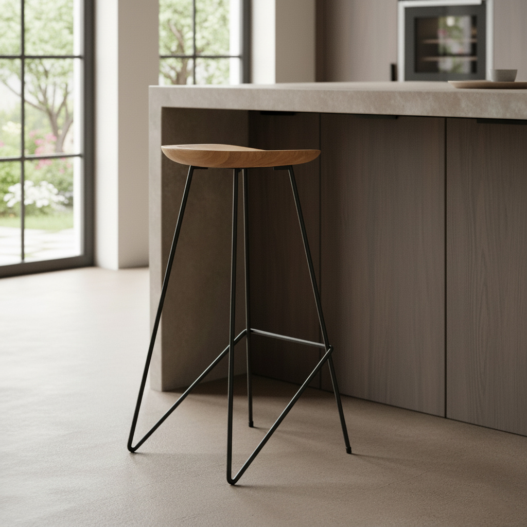 Raw Materials Amsterdam Barkruk Loft | Naturel | B41 x D42 x H77 cm