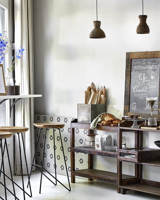 Raw Materials Amsterdam Barkruk Loft | Naturel | B41 x D42 x H77 cm