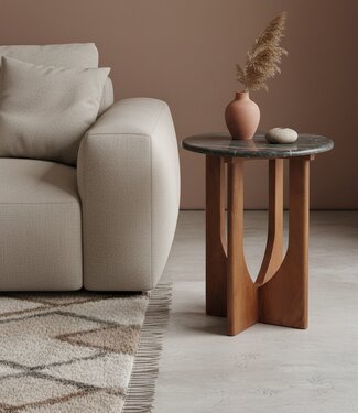 Raw Materials Amsterdam Bijzettafel Brunei | Marmer | Zwart | H50 x D40 cm