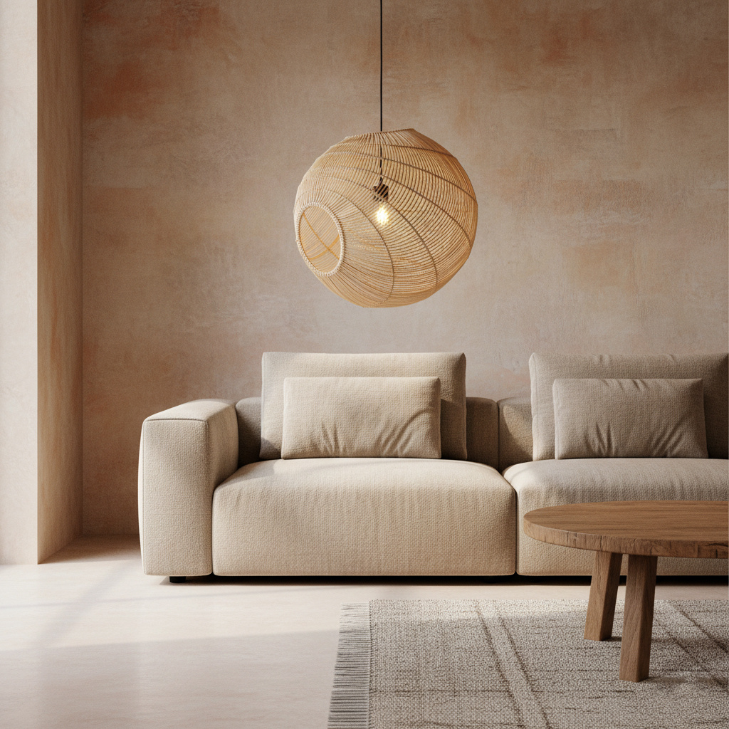 Raw Materials Amsterdam Hanglamp Luna | Rotan | D50 x H52 cm