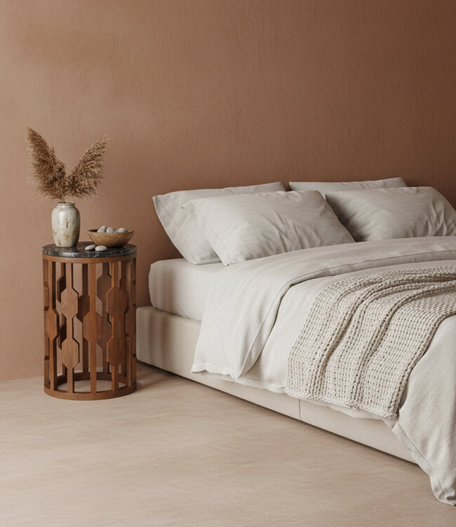 Raw Materials Amsterdam Bijzettafel Lampung | Marmer | Zwart | H50 x D40 cm