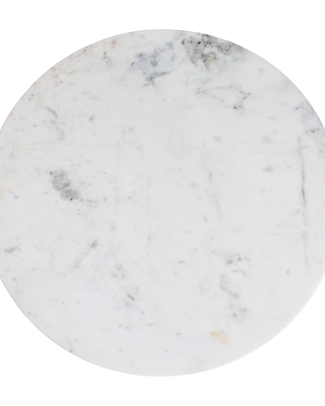 Raw Materials Amsterdam Bijzettafel | Marmer | Rond | Wit | H50 x D50 cm
