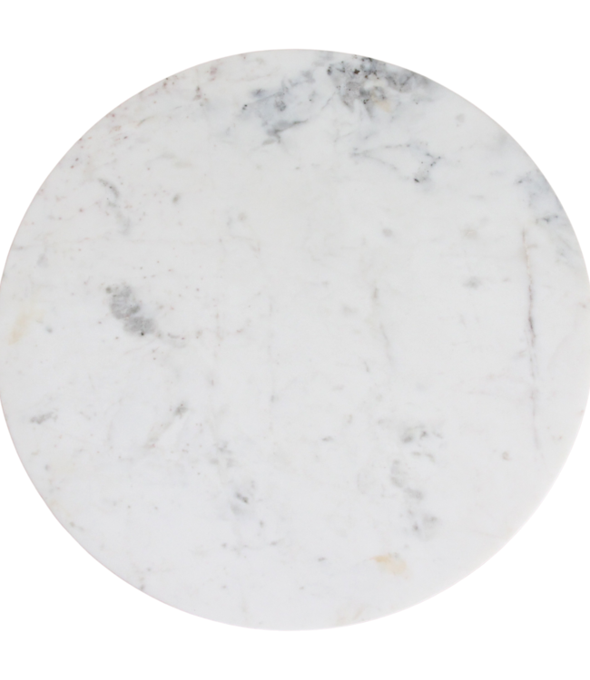 Raw Materials Amsterdam Bijzettafel | Marmer | Rond | Wit | H50 x D50 cm