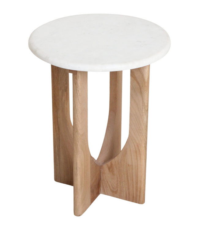 Raw Materials Amsterdam Bijzettafel Kuching | Marmer | Wit | H50 x D40 cm