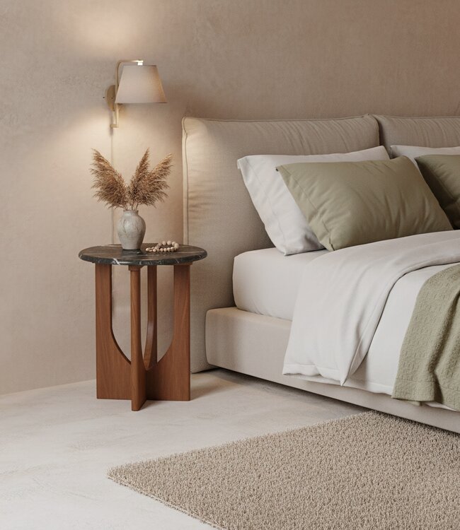 Raw Materials Amsterdam Bijzettafel Brunei | Marmer | Zwart | H50 x D40 cm