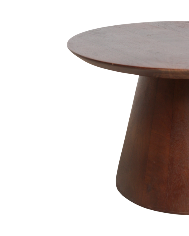 Raw Materials Amsterdam Bullnose Bijzettafel | Cone | Mangohout | H48 x D55 cm