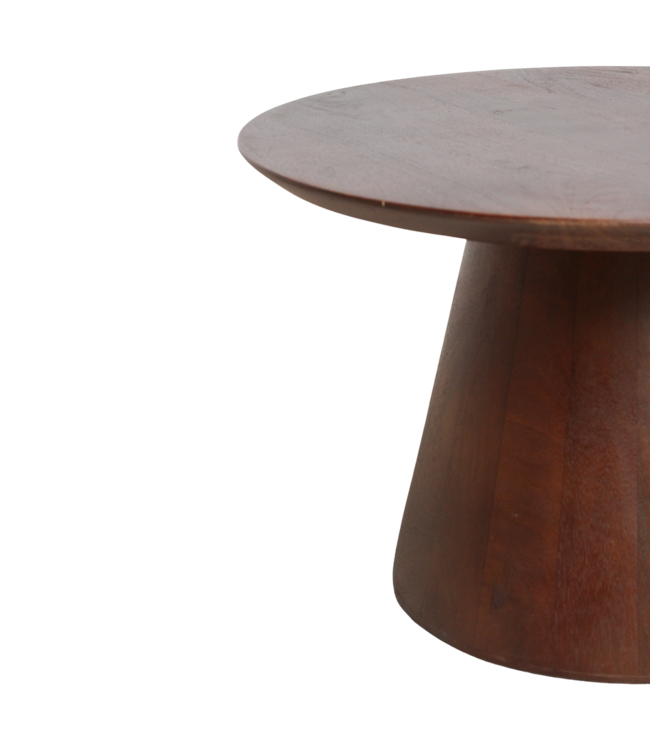 Raw Materials Amsterdam Bullnose Bijzettafel | Cone | Mangohout | H48 x D55 cm