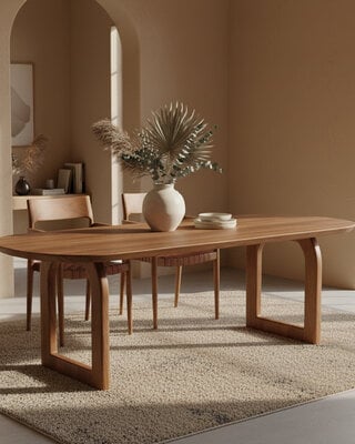Raw Materials Amsterdam Bullnose | Eettafel Open | Bruin | 180 cm