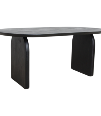 Raw Materials Amsterdam Eettafel met afgeronde hoeken - zwart - 180 - gesloten onderstel