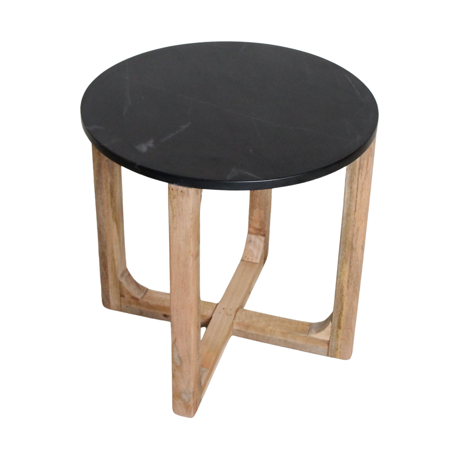 Raw Materials Amsterdam Bijzettafel | Marmer | Rond | Zwart | H50 x D40 cm
