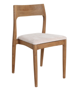 Raw Materials Amsterdam Freya teak houten eetkamerstoel crème