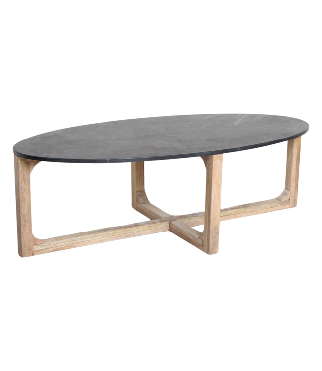 Raw Materials Amsterdam Salontafel | Marmeren | Ovaal | Zwart | L120 x B60 x H38