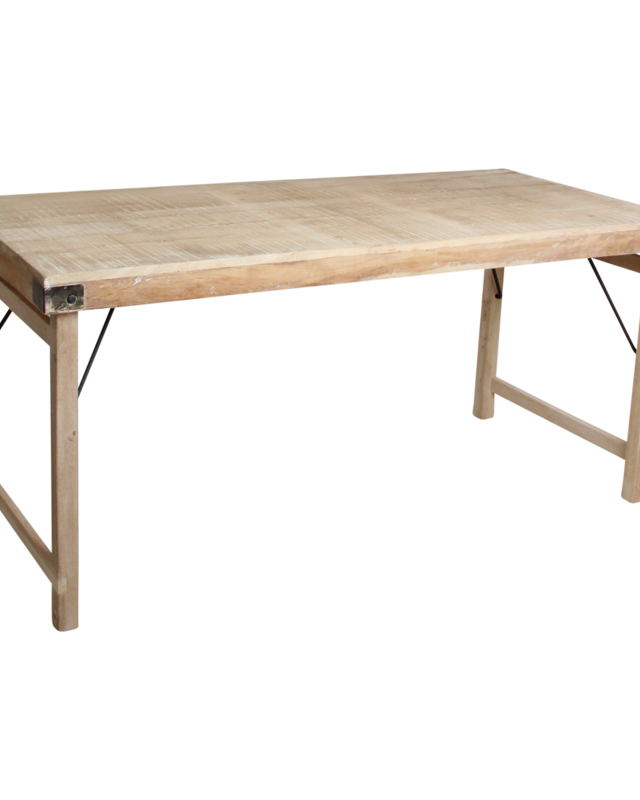 Raw Materials Amsterdam Eettafel | Opklapbaar | Limewash | L165 x B75 x H76 cm