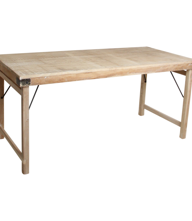Raw Materials Amsterdam Eettafel | Opklapbaar | Limewash | L165 x B75 x H76 cm