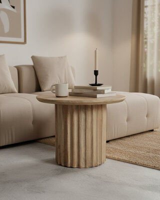 Raw Materials Amsterdam Bullnose Bijzettafel | Naturel | H40 x D55 cm