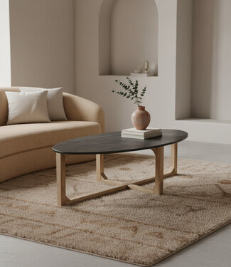 Raw Materials Amsterdam Salontafel | Marmeren | Ovaal | Zwart | L120 x B60 x H38