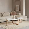 Salontafel Marmer | Ovaal | Wit | L120 x B60  x H38 cm