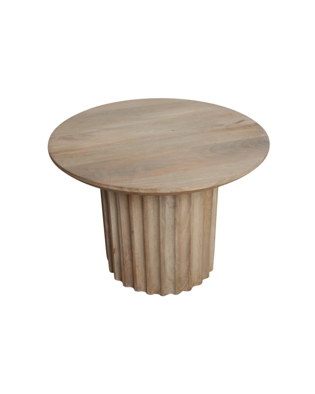 Raw Materials Amsterdam Bullnose Bijzettafel | Naturel | H40 x D55 cm