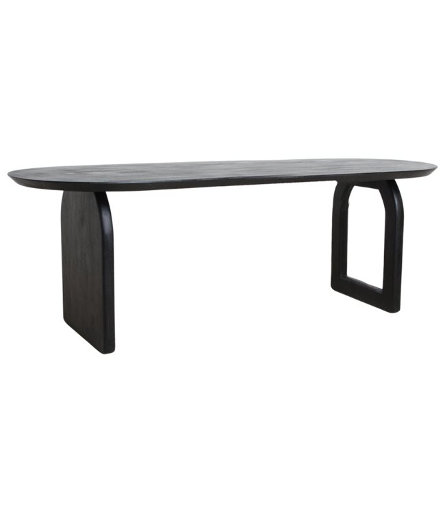 Raw Materials Amsterdam Bullnose Eettafel | Zwart | Mix | H76 x B200 x D90 cm