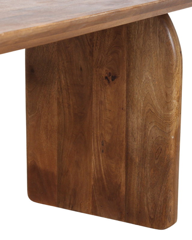 Raw Materials Amsterdam Bullnose Eettafel | Bruin | Gesloten | H76 x B200 x D90 cm