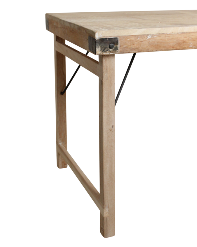Raw Materials Amsterdam Eettafel | Opklapbaar | Limewash | L165 x B75 x H76 cm