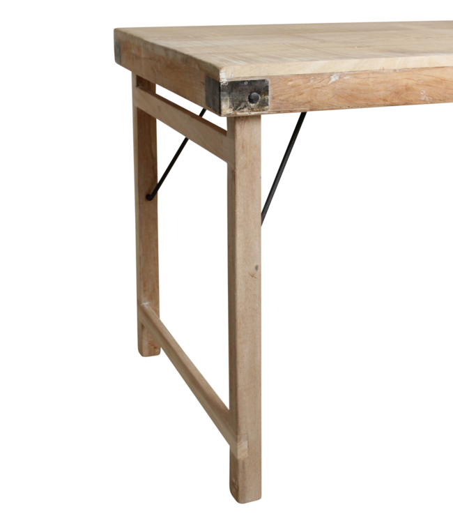 Raw Materials Amsterdam Eettafel | Opklapbaar | Limewash | L165 x B75 x H76 cm
