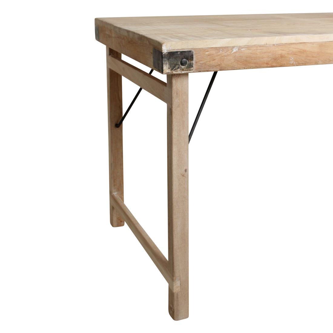 Raw Materials Amsterdam Eettafel | Opklapbaar | Limewash | L165 x B75 x H76 cm