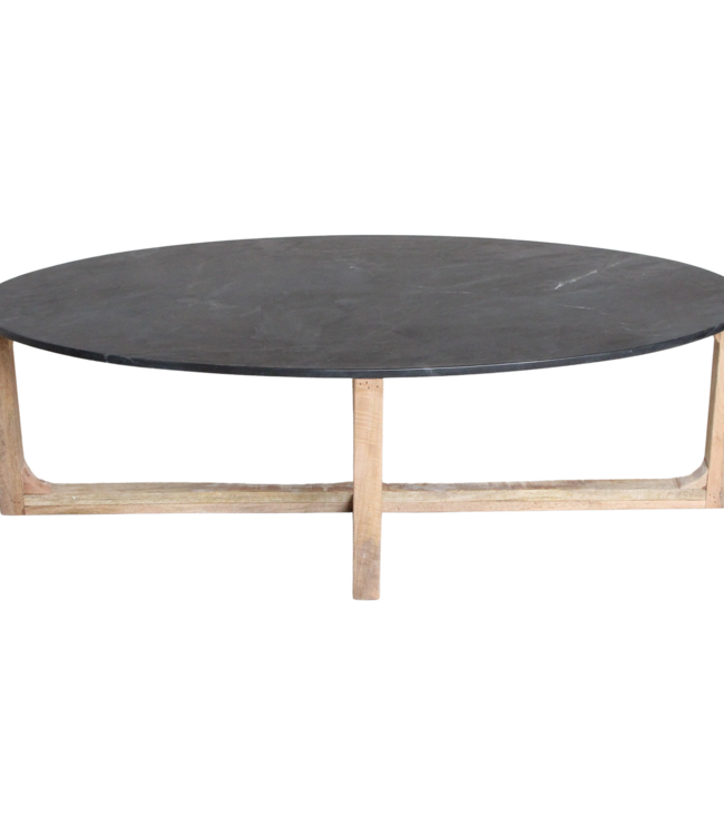 Raw Materials Amsterdam Salontafel | Marmeren | Ovaal | Zwart | L120 x B60 x H38