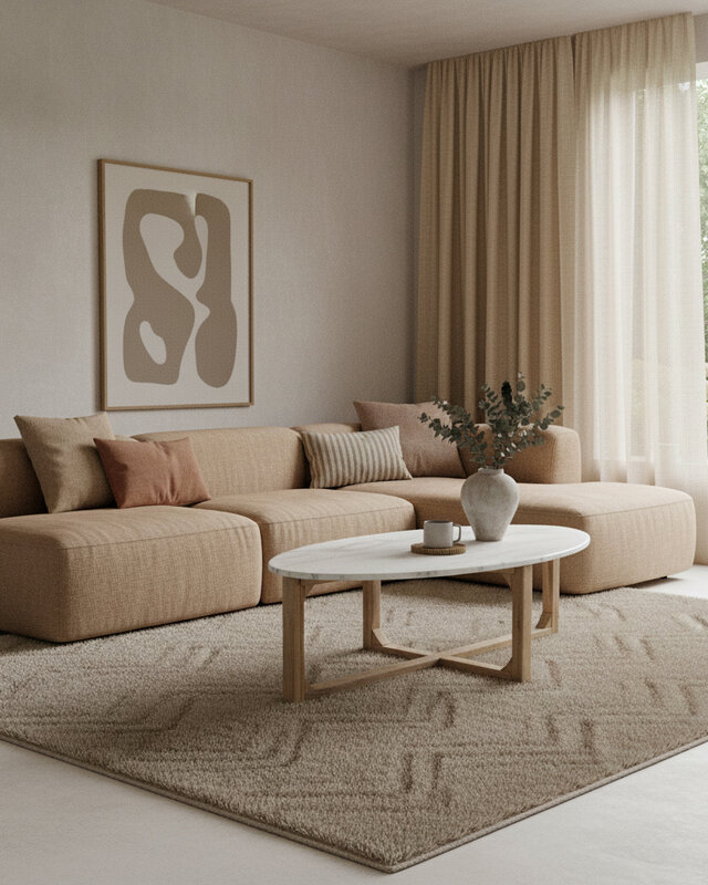 Raw Materials Amsterdam Salontafel Marmer | Ovaal | Wit | L120 x B60 x H38 cm