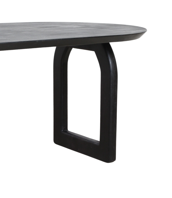 Raw Materials Amsterdam Bullnose Eettafel | Zwart | Mix | H76 x B200 x D90 cm