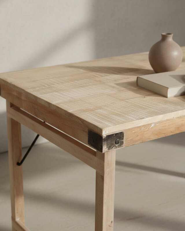 Raw Materials Amsterdam Eettafel | Opklapbaar | Limewash | L165 x B75 x H76 cm