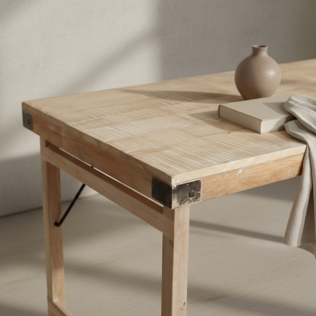 Raw Materials Amsterdam Eettafel | Opklapbaar | Limewash | L165 x B75 x H76 cm