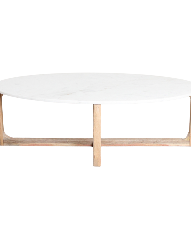 Raw Materials Amsterdam Salontafel Marmer | Ovaal | Wit | L120 x B60 x H38 cm